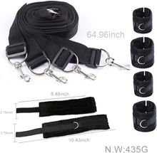 Load image into Gallery viewer, New BDSM for Adult Couple Sex Restraintant Set Adjustable Sexy Straps Blindfold Game Women Chain Wrist Handcuff Restraints Bondaged kit Couple, Bed Strap-black-001, 8.42 Foot
