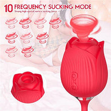 Load image into Gallery viewer, Women&#39;s Rose Shaped 2 in 1 Rose Vibrator
