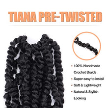 Load image into Gallery viewer, Tiana Passion Twist Hair 8 Inch - 2 Packs 1B Natural Black Short Bob Hairstyle Crochet Braids, Handmade Pre-Twisted Pre-looped Synthetic Braiding Hair Extensions (8&quot; 1B, 2P)
