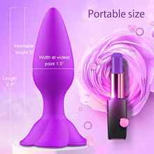 Load image into Gallery viewer, Rose Anal Plug Silicone Butt Plug for Anal Play, Anal Sex Toy Waterproof Adult Toy for Women Pleasure Purple
