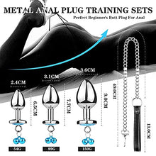 Load image into Gallery viewer, Metal Bell Anal Plug Heart Shape Crystal Butt Plug with Traction Chain Tame Games Anus Expander Toys Private Good for Couples Crystal Heart Buttplug Stainless Steel Leash Chain Anal Plug-Bule
