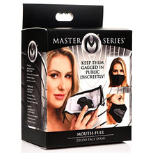 Load image into Gallery viewer, MASTER SERIES Mouth-Full Premium Silicone Dildo Face Mask for Men Women &amp; BDSM Couples. Breathable Cotton Face Mask with Hidden Silicone 2.8 Inch Dildo Gag. Machine Washable - Black
