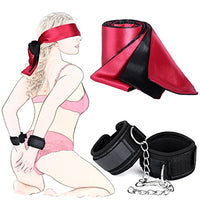 Bondage Set Black BDSM Handcuffs Collar with Blindfold, Efgove Adult Detachable Restraints Sex Toys Hand Cuffs for Couples