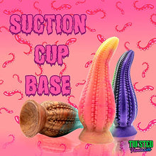 Load image into Gallery viewer, Dakken Tentacle Suction Cup Fantasy Dildo - Egyptian Green/Black Design - Handmade in The USA - Adult Toys, Sex Toys (XL)
