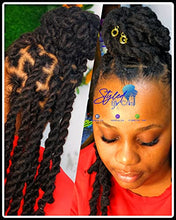 Load image into Gallery viewer, Synthetic Dreadlocks extensions 50 strands for man / woman realistic 50 strands (Small, 1b)
