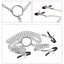 Load image into Gallery viewer, Nipple Clamps with Chain, Adjustable Nipple Clips, Breast Nipple Clamps with Metal Chain (SM-1)
