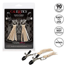 Load image into Gallery viewer, CalExotics Nipple Play Playful Tassels Nipple Clamps - Gold
