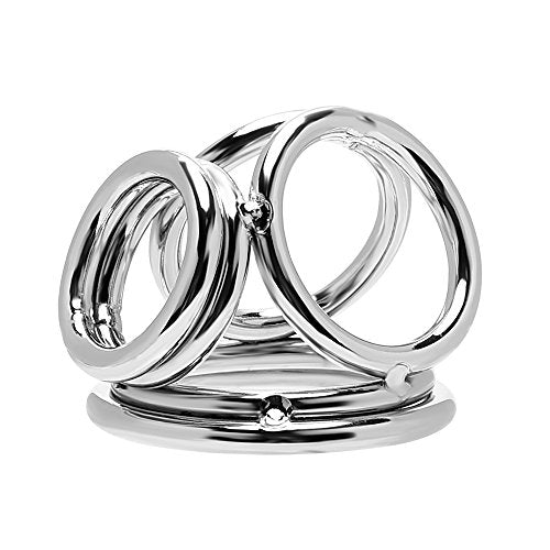 NOPNOG Male Chastity Cage, with Four Rings, Penis Ring, Sex Toy for Male Delayed Ejaculation, Stainless Steel (S)