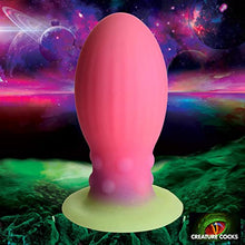 Load image into Gallery viewer, CREATURE COCKS Xeno Egg Glow in The Dark Premium Silicone Egg Adult Sex Toy for Women Men &amp; Couples. Roleplay Egg with Strong Suction Cup and Textured Sides for Stimulation. Large
