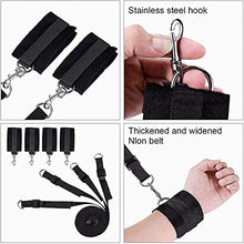 Load image into Gallery viewer, New BDSM for Adult Couple Sex Restraintant Set Adjustable Sexy Straps Blindfold Game Women Chain Wrist Handcuff Restraints Bondaged kit Couple, Bed Strap-black-001, 8.42 Foot
