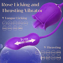 Load image into Gallery viewer, Sex Toy Dildo Vibrator for Women - 3 in 1 Rose Sex Toys Clitoral Tongue Licking Thrusting G Spot Vibrators with 9 Modes, Rose Adult Sex Toys Games, Clit Stimulator Anal Dildos for Womens Man Couples
