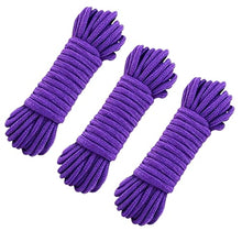 Load image into Gallery viewer, Sex Bondage Soft Rope Cord Purple 3Pcs 10M 33 Feet Cotton Rope Craft Rope Thick Cotton Cord Adult Games Restraints
