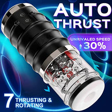 Load image into Gallery viewer, Honey Play Box Automatic Male Masturbator WarriorHands-Free Thrusting Male Masturbators 7 Vibrating Modes Powerful Rechargeable Self-Pleasure Masturbation Cup Men Sensory Sex Toy 10.59 inch Black
