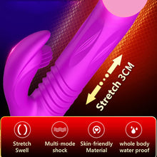 Load image into Gallery viewer, Rabbit Vibrator for Women Vaginal Health,G Spot Vibrator with Tongue Licking 10 Vibration Realistic Anal Vibrating Dildo for Women Clitoral Clit G Spot Stimulation,Heated Adult Sex Toys purple-00
