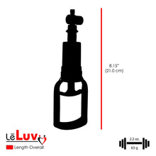 Load image into Gallery viewer, LeLuv Easyop 2.25 Inch by 9 Inch Cylinder Penis Pump Black Bgrip Ball Handle Clear Graduated Cylinder/Clear Collapse-Resistant Hose + 3 Silicone Medium Sleeves
