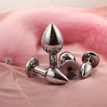 Load image into Gallery viewer, wangbo11 Sexy Fox Tail with Detachable Smooth Touch Metal Prostate Massager Anal Butt Plug Sex Toys for Fetish Cosplay Flirt Accessories (Color : White XS)

