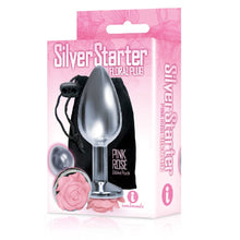 Load image into Gallery viewer, Sexy, Kinky Gift Set Bundle of Massive Triple Threat 3 Cock Dildo and Icon Brands The Silver Starter, Rose, Floral Stainless Steel Butt Plug, Pink

