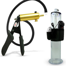 Load image into Gallery viewer, LeLuv Ultima Black Premium Vibrating Penis Pump Uncollapsable Hose &amp; Ergonomic Silicone Grip 9&quot; Length - 1.75&quot; Diameter Wide Flange Cylinder
