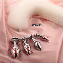Load image into Gallery viewer, wangbo11 Sexy Fox Tail with Detachable Smooth Touch Metal Prostate Massager Anal Butt Plug Sex Toys for Fetish Cosplay Flirt Accessories (Color : White XS)
