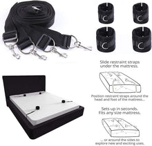 Load image into Gallery viewer, New BDSM for Adult Couple Sex Restraintant Set Adjustable Sexy Straps Blindfold Game Women Chain Wrist Handcuff Restraints Bondaged kit Couple, Bed Strap-black-001, 8.42 Foot
