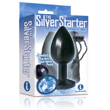 Load image into Gallery viewer, Sexy, Kinky Gift Set Bundle of Massive Triple Threat 3 Cock Dildo and Icon Brands The Silver Starter, Bejeweled Annodized Stainless Steel Plug, Colbalt
