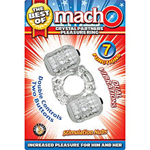 Load image into Gallery viewer, The Best of Macho Crystal Partners Pleasure Ring 7 Function Dual Motors Waterproof Clear
