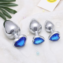 Load image into Gallery viewer, 20223 Years New 3Pcs Set Luxury Metal Butt Toys Heart Shaped Anal Trainer Jewel Butt Plug Kit S&amp;M Adult Gay Anal Plugs Woman Men Sex Gifts Things for Beginners Couple (blue0)
