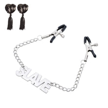 Load image into Gallery viewer, Nipple Clamps with Chain, Non-Piercing Metal Body Chain with Letter Plate, Adjustable Nipple Clamp Clip, Nipple Clamps for Sex Pleasure for Women (Daddy)
