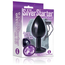 Load image into Gallery viewer, Sexy, Kinky Gift Set Bundle of Shades, Small Jelly TPR, Gradient Dong, Coral and Icon Brands The Silver Starter, Bejeweled Annodized Stainless Steel Plug, Violet
