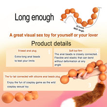 Load image into Gallery viewer, TaRiss&#39;s Anal Beads with Fox Tail Butt Plug for Women G-spot Stimulator Anal Plug Cosplay Toy for Men Prostate Massager Adult Sex Toys Black L
