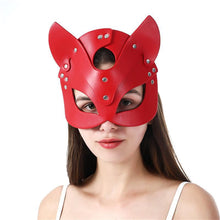 Load image into Gallery viewer, Faux Leather Eye Mask Cute Sexy Products Stage Cosplay Mask Couple Props Red
