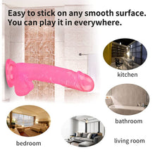 Load image into Gallery viewer, 8 Inch Smooth Soft Silicone Material Flexible Female Silicone Suction Cup Realistic Classic Dick Wand for Women
