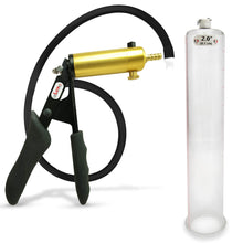 Load image into Gallery viewer, LeLuv Ultima Black Vacuum Penis Pump Ergonomic Silicone Grip 12&quot; Length - 2.00&quot; Cylinder Diameter

