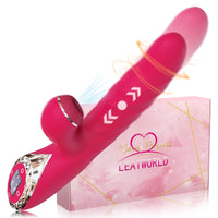 LEAIWORLD Rotating Telescopic Sucking Vibrator,Sex Toys for Clitoral G-spot Stimulation,Waterproof Dildo Vibrator with 9 Powerful Vibrating Functions 3 Sucking Mode Stimulators (red)